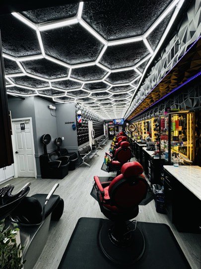 The room at Morales Barbershop MB where the black mask is done